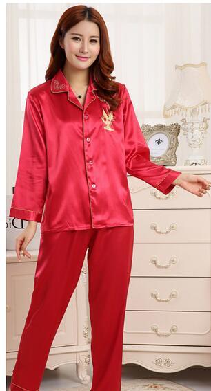 Summer lovers silk pajamas men short-sleeved silk sleepwear home sleepwear spring summer nightgown womens pajama set loungewear