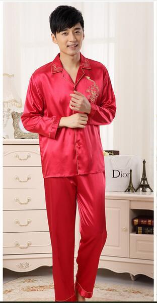 Summer lovers silk pajamas men short-sleeved silk sleepwear home sleepwear spring summer nightgown womens pajama set loungewear