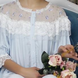 Woman Robe Nightgown  Long Sleepwear Vintage Elegant Homewear Ladies Long Dress Full Length Nighties