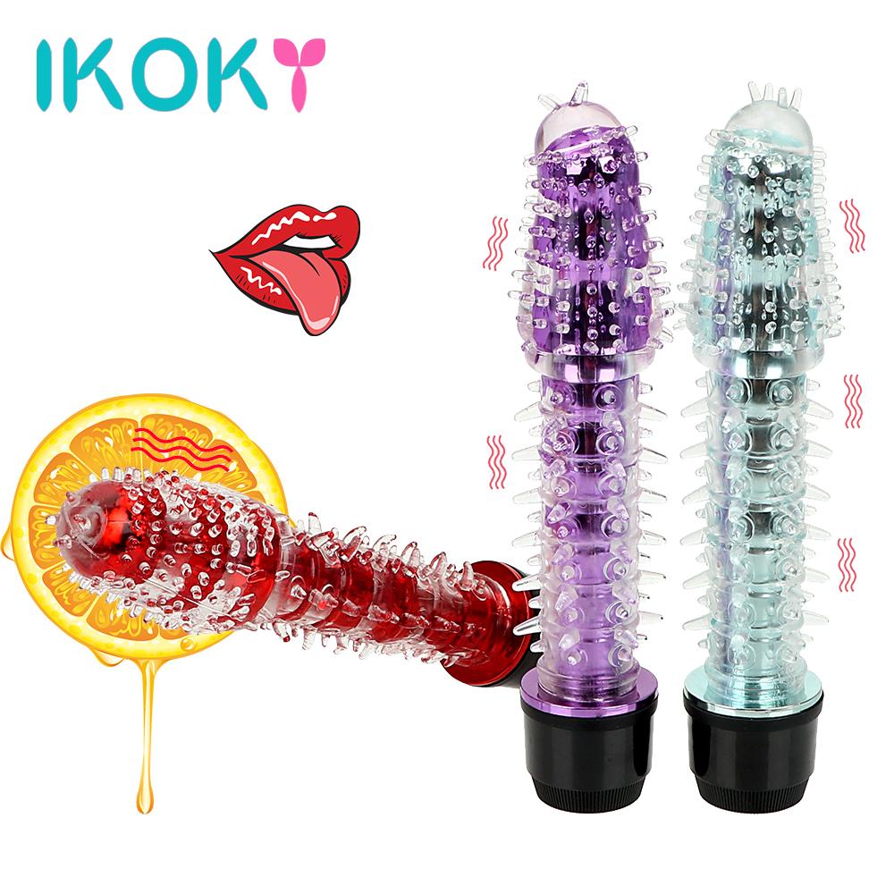 IKOKY G-spot Vibrator Jelly Dildo Penis Vibrator Clitoris Stimulator Massager Sex Toys For Women Female Masturbator Multi-speed