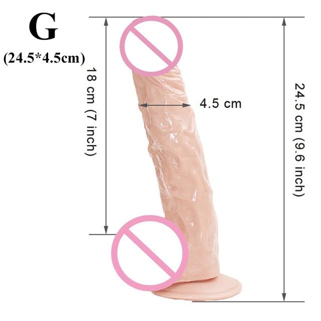 7 / 8 / 10 / 12 inches Big Huge Realistic Dildo Rubber Penis Women Artificial Giant Long Suction Cup Anal Dildo Fake Penis Dick