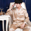 2019 summer satin silk pajamas for men silk sleepwear male pajama set soft nightgown for men pyjamas Soft Cozy Satin Nightgown