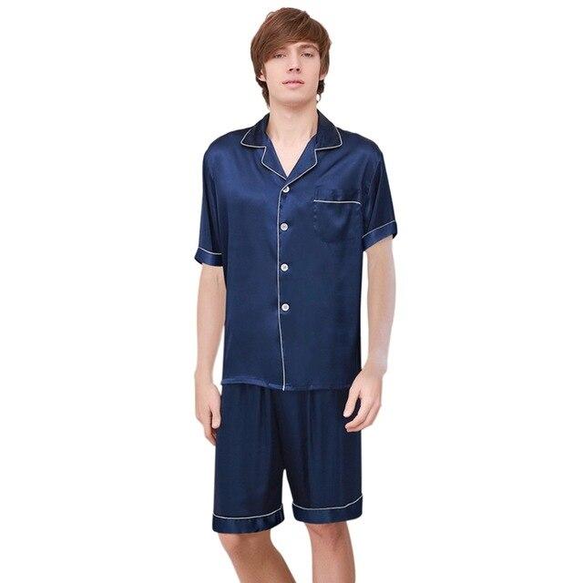 New Satin Silk Pajama Set Men Women Summer Sleepwear Pajama Set Short Sleeve Silk Pijama Nightgown Sleep Lounge Plus Size