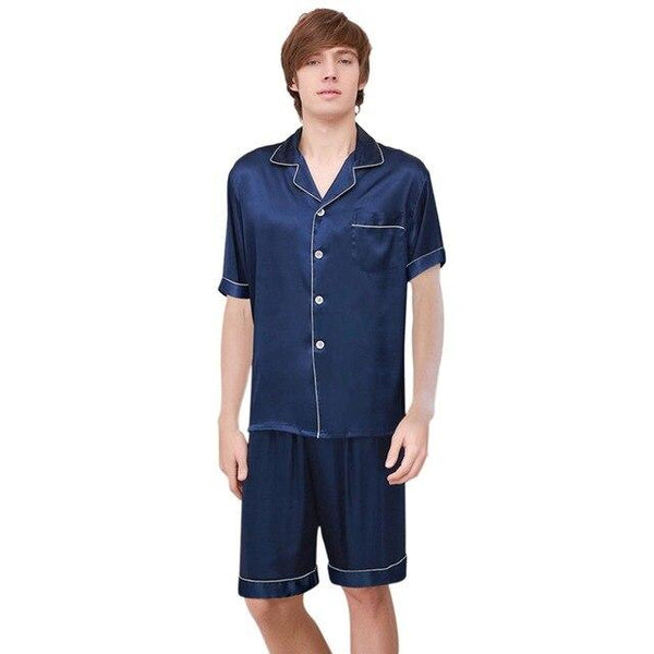 New Satin Silk Pajama Set Men Women Summer Sleepwear Pajama Set Short Sleeve Silk Pijama Nightgown Sleep Lounge Plus Size