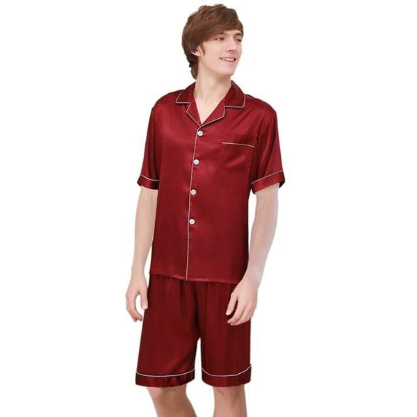 New Satin Silk Pajama Set Men Women Summer Sleepwear Pajama Set Short Sleeve Silk Pijama Nightgown Sleep Lounge Plus Size