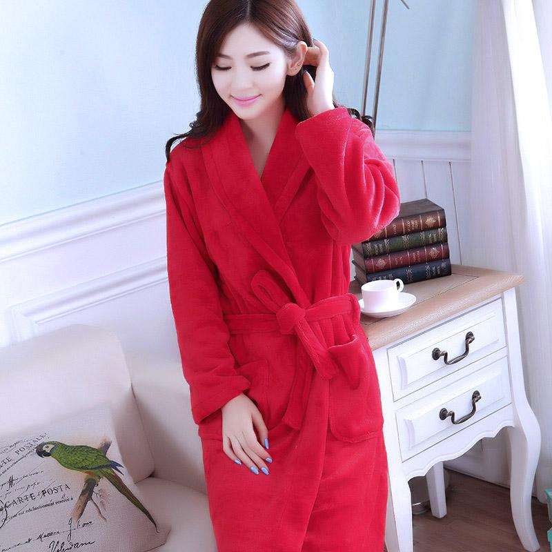 Girls Sleeping Gown Female Warm Thickened Flange Long Sleeves Bathrobe Men's Coral Velvet Pajamas Home Dress Marriage Robe D2120