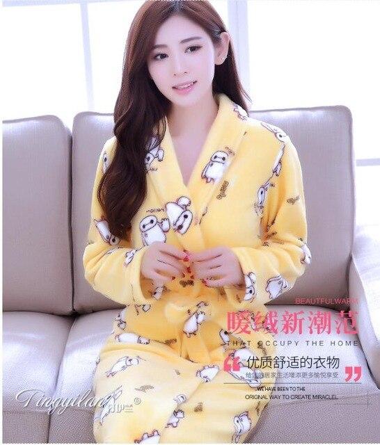 Girls Sleeping Gown Female Warm Thickened Flange Long Sleeves Bathrobe Men's Coral Velvet Pajamas Home Dress Marriage Robe D2120