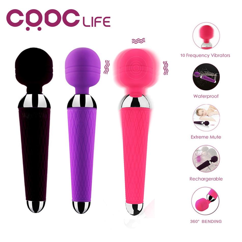 CRDC Powerful Vibrator for Woman AV Dildos 10 Speed Magic Wand Vibrators Massager Oral Clit Adult Sex Toys Vibrator Erotic Toys