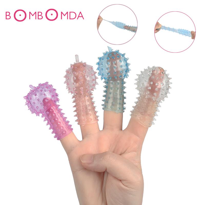 Sex Spike Finger Sleeve G-spot Clitoral Stimulator Flirting Vagina Dildo Women Female Pussy Masturbation Sex Toys For Adult
