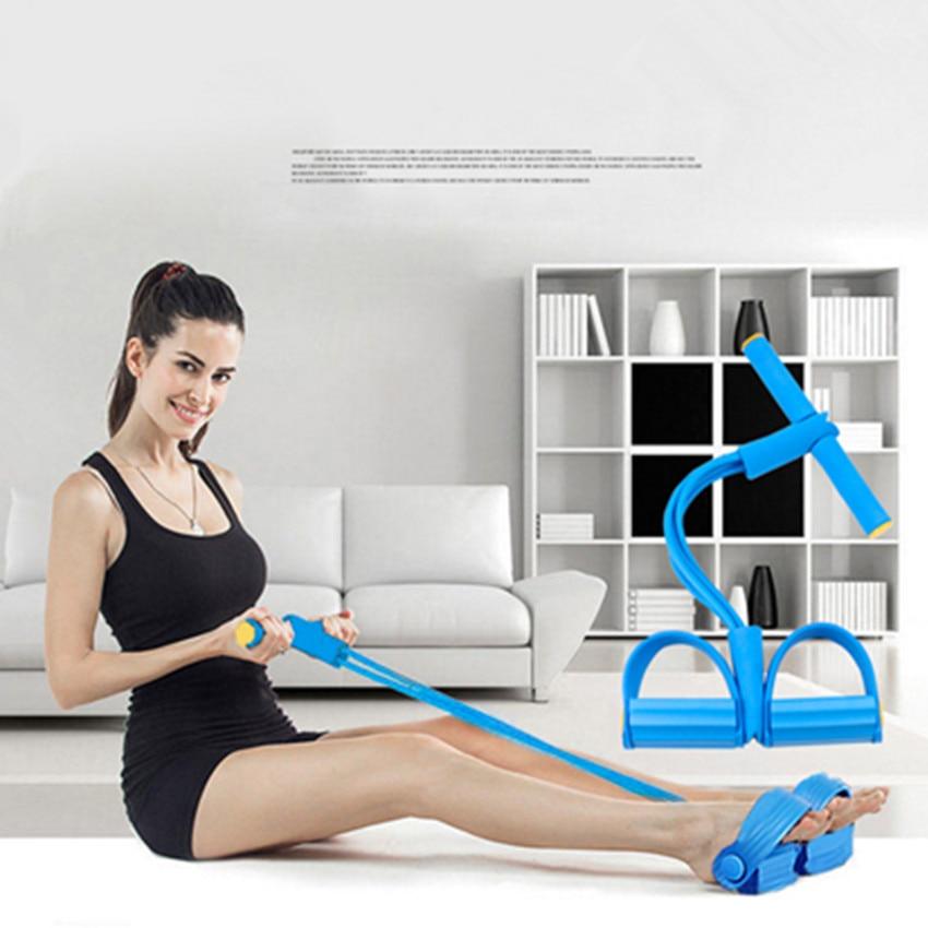 Fitness Resistance Band Pedal Exerciser Rope Sit-up Pull Rope Blue Purple Color Fitness Exerciser Equipment Tubes Workout 1 Pc