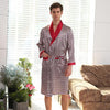Cross-Border Men One-Piece Silk Robe Summer Thin Silk-like Long Sleeve Pajamas XL Bathrobes 88001 (No Pants)