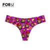FORUDESIGNS Bikini Bottoms Sexy Swimwear Funny Monkey Design G-string Thong Swimsuit Brazilian Panties Womens Swimming Shorts