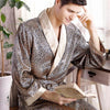 2019 New Spring Autumn Luxury Bathrobe Mens Print Plus Size Silk Satin Pajamas Kimono Summer Male Nightgown Chinese Silk Robe