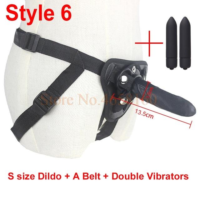 5 / 6 / 7 Inch Big G-Spot Dildo Strap-On Harness Kit Silicone Dildo Strapon Penis Bullet Vibrator Couples /  Lesbian Sex Toys