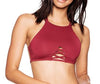 Vikionfly 10Color Bikini Top High Neck Swimwear Tops Women 2019 Cut Out Padded Swimsuit Swimming Bra Back Cross Bathing Suit