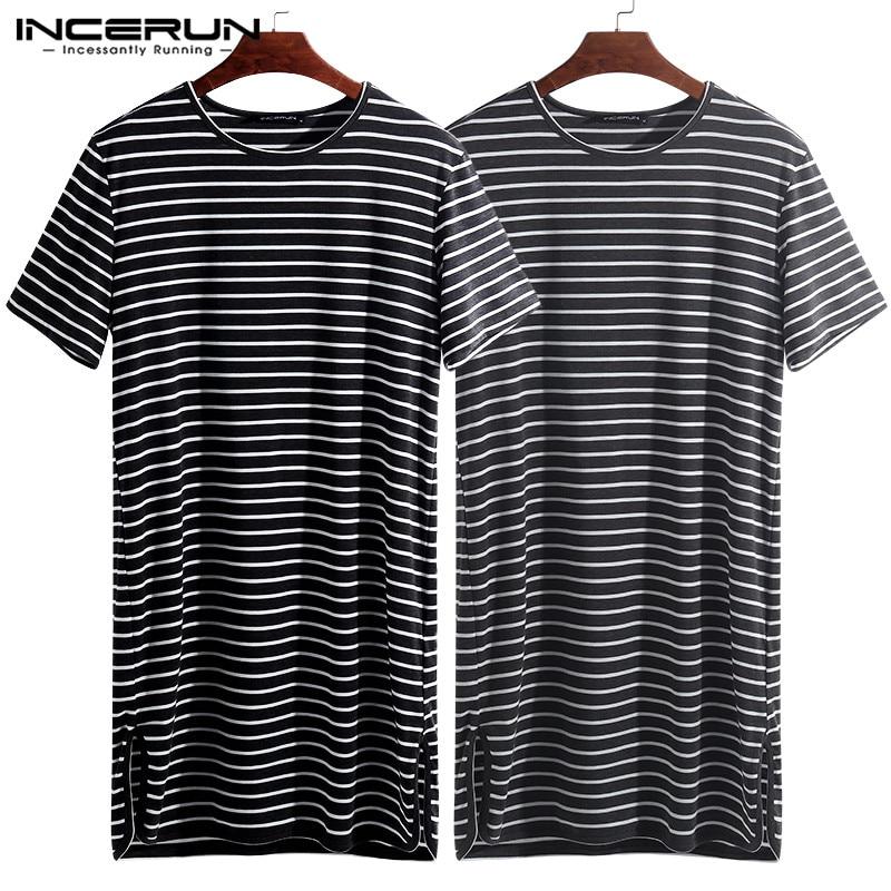 Homewear Dress 2019 Fashion Men Pajama Lounge Stripe Summer Tops Loose Short Sleeve Sleepwear Nightshirt Underwear Hombre