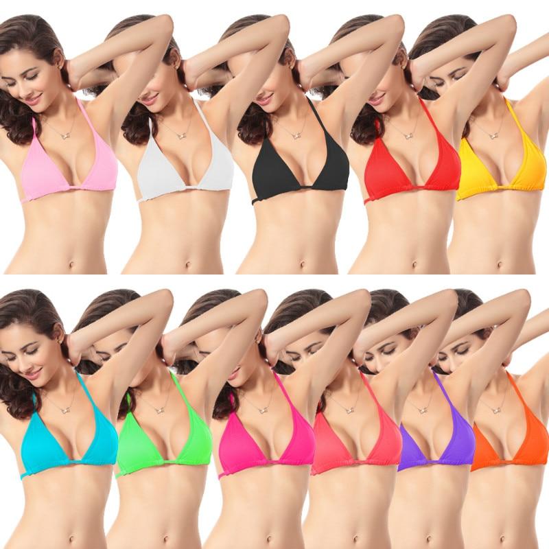 Women Bikini Top Push-up Padded Bras Bralette Swimsuit Swimwear Beach Bathing Suit Solid Swim Bikinis Top Swimwear
