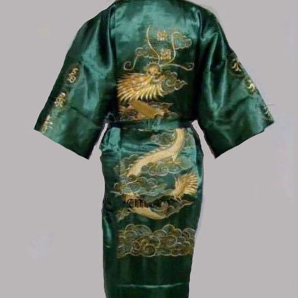 7colors Traditional Japanese Kimono Emboridery Dragon Robe Men Nightgown Yukata Sleepwear Satin Men's Quimono Samurai Male