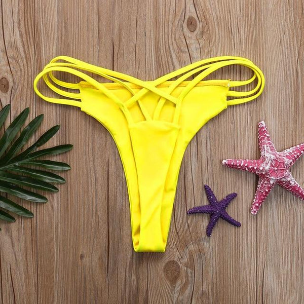 womens brazilian bikini bottoms Women Sexy Bottoms Swimsuit Bikini Swimwear Cheeky Thong V Swim Trunks thong bikini  #XTN