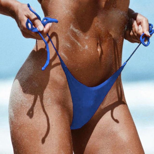 bikini thong bottom side tie Women Swimwear Brazilian Cheeky Bikini Bottom Side Tie Thong Bathing Swimsuit #XTN