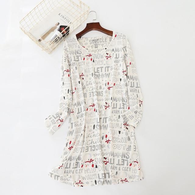 2019 New Casual Night Dress Sleepwear Soft Cotton Long Sleeve Stretchy Nightgown Female Nightwear Night Sleeping Gown For Women