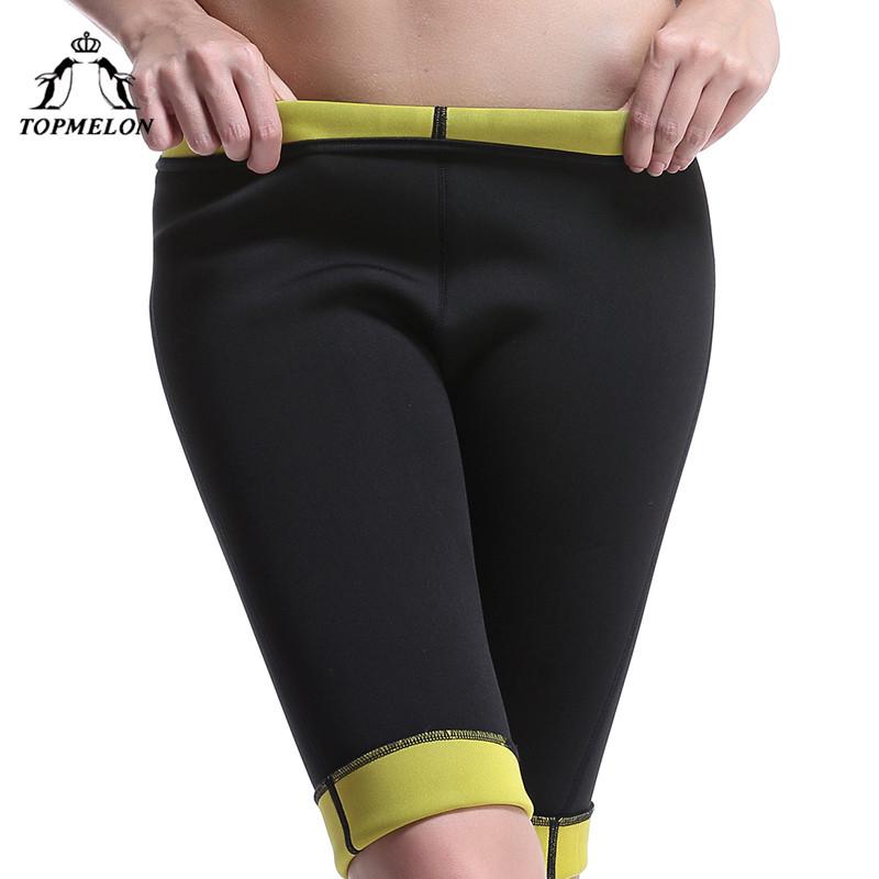 TOPMELON Neoprene Control Pants Shorts for Lose Weight Slim Shapewear Belly Slimming Sweat Body Shapers Midi Sauna Pants
