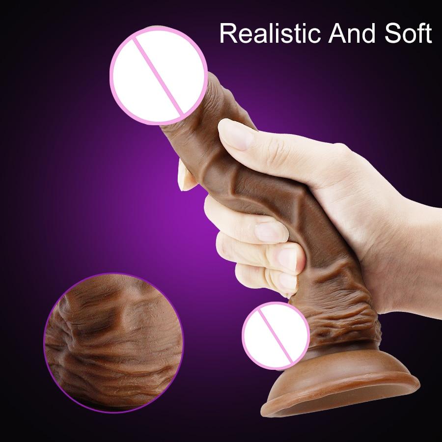 FLXUR Realistic Dildo Skin feel Soft Male Artificial Penis Strong Suction Cup Female Masturbation Cock Adult Sex Toys for Women