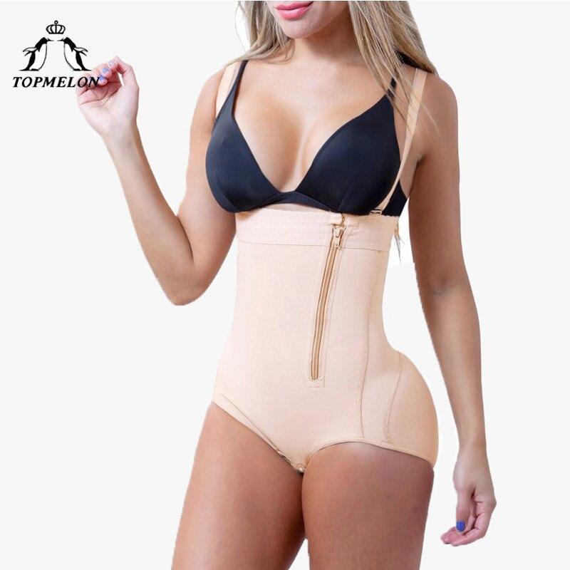 TOPMELON Zipper Bustier 2018 Shapers Good Quality S-6XL High Waist spandex Body Shaper Underbust Firm Control
