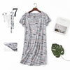 Cute cartoon sexy women nightdress summer short sleeve 100% cotton sleepwear pyjamas women nightgowns Plus size 90kg