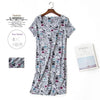 Cute cartoon sexy women nightdress summer short sleeve 100% cotton sleepwear pyjamas women nightgowns Plus size 90kg