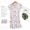Cute cartoon sexy women nightdress summer short sleeve 100% cotton sleepwear pyjamas women nightgowns Plus size 90kg