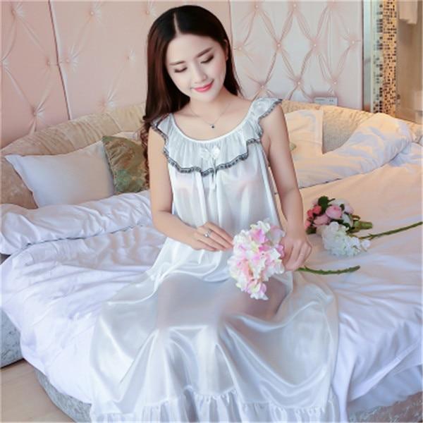 Hot Women Night Gowns Sleepwear Nightwear Long Sleeping Dress Luxury Nightgown Women Casual Night Dress Ladies Home Dressing Z79