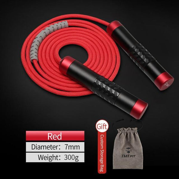 TMT Weighted Jump Rope Crossfit Aluminum Alloy Handle for Fitness Boxing Training Adjustable 3 M Heavy Wire Speed Skipping Rope