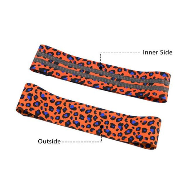 1 pcs Unisex Leopard Print Yoga Squat Circle Loop Hips Resistance Bands Elastic Workout Fitness Equipment Non-slip