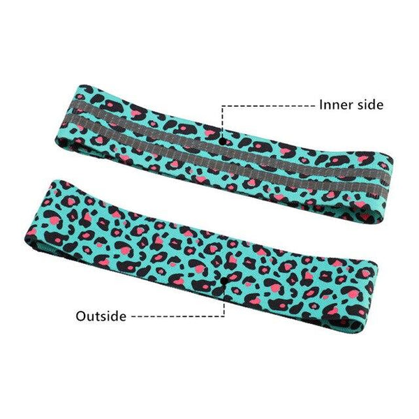 1 pcs Unisex Leopard Print Yoga Squat Circle Loop Hips Resistance Bands Elastic Workout Fitness Equipment Non-slip