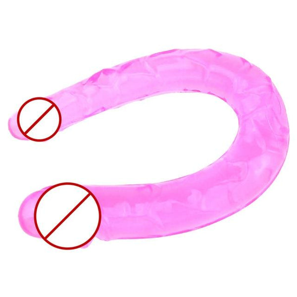 Double Long Soft Jelly Lesbian Vagina Anal Plug Butt Plug Massage For Women Realistic Adult Dildo Vibrator Sex Toys For Woman AV