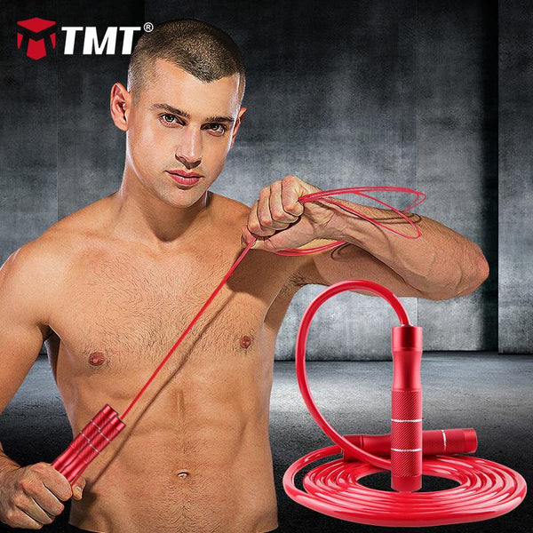 TMT Weighted Jump Rope Crossfit Aluminum Alloy Handle for Fitness Training Power Adjustable 2.8M Heavy Wire Speed Skipping Rope